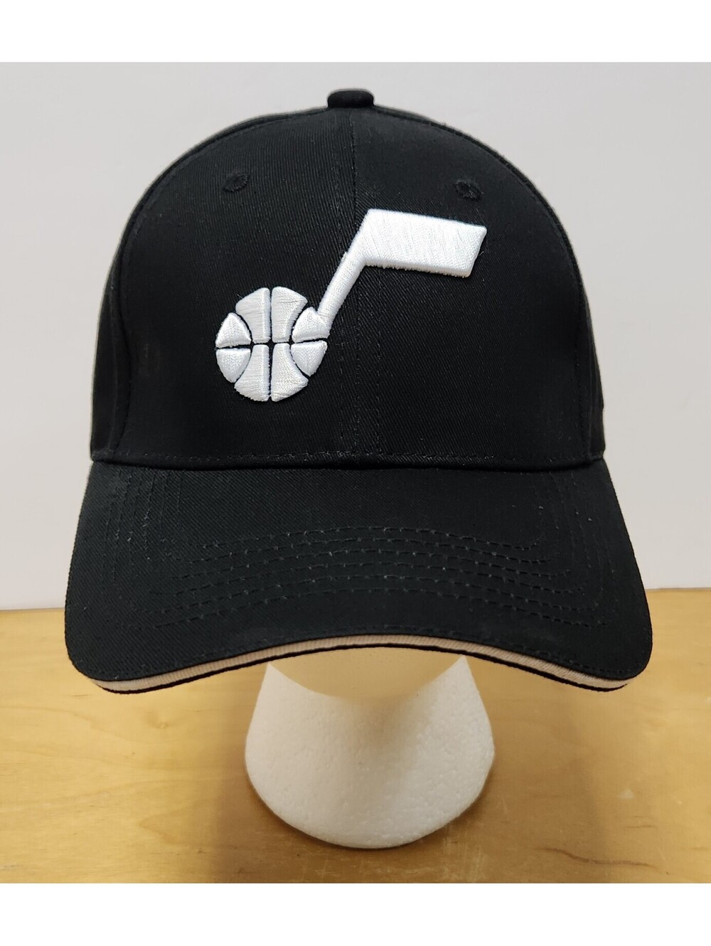Utah Jazz NBA Black Hat Snapback Cap Built Ford Tough Local Promo J-Note Logo